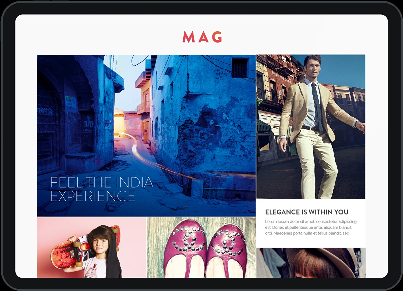 Digital content for Arvind website on Ipad format.