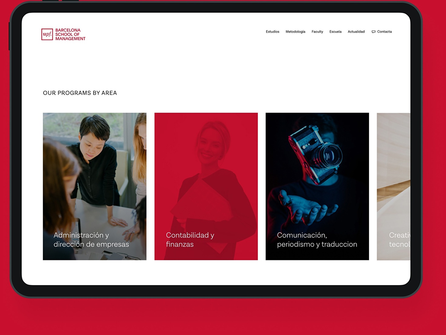 Design program sections for BSM website.