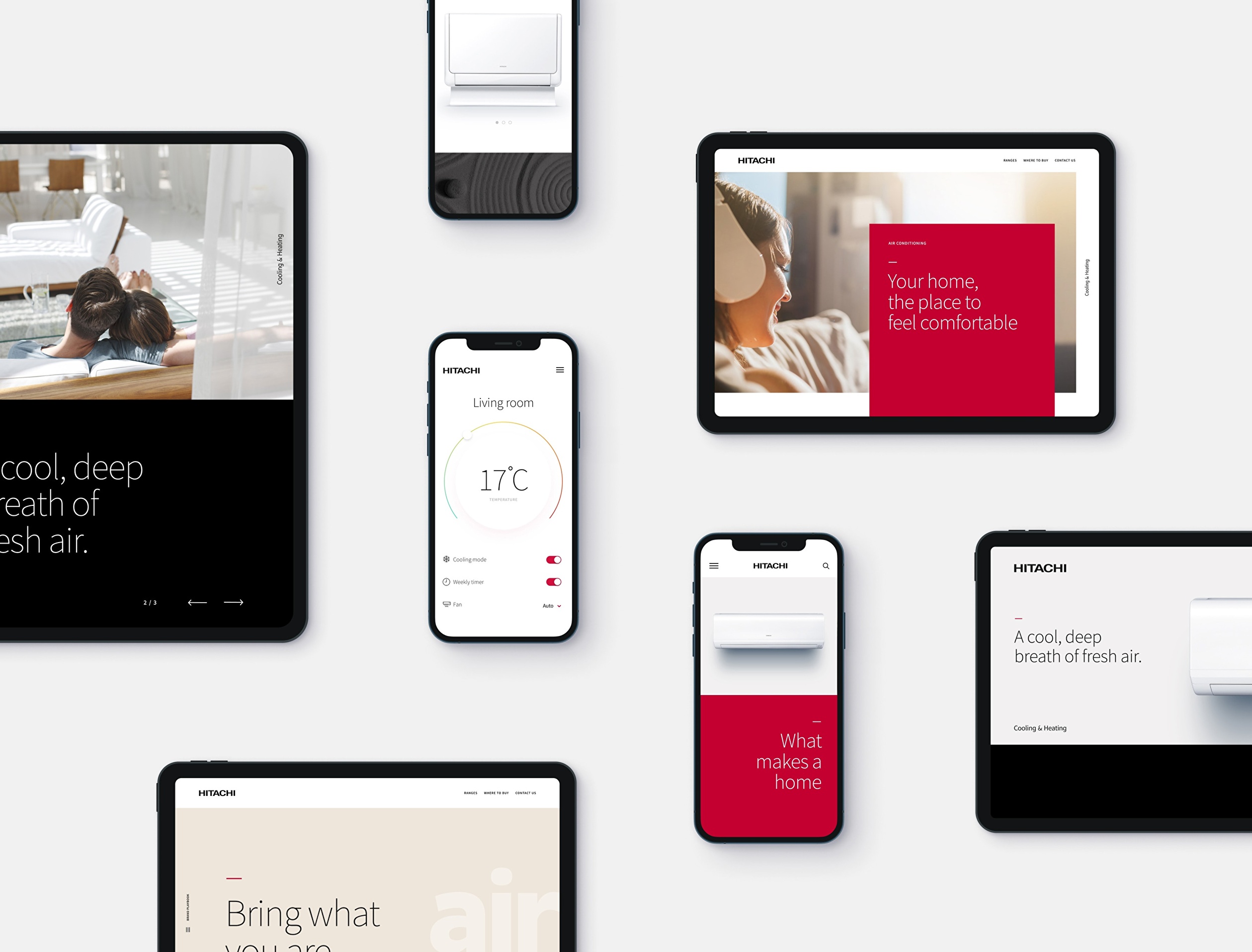 A brand's web project showcasing content in various responsive formats.