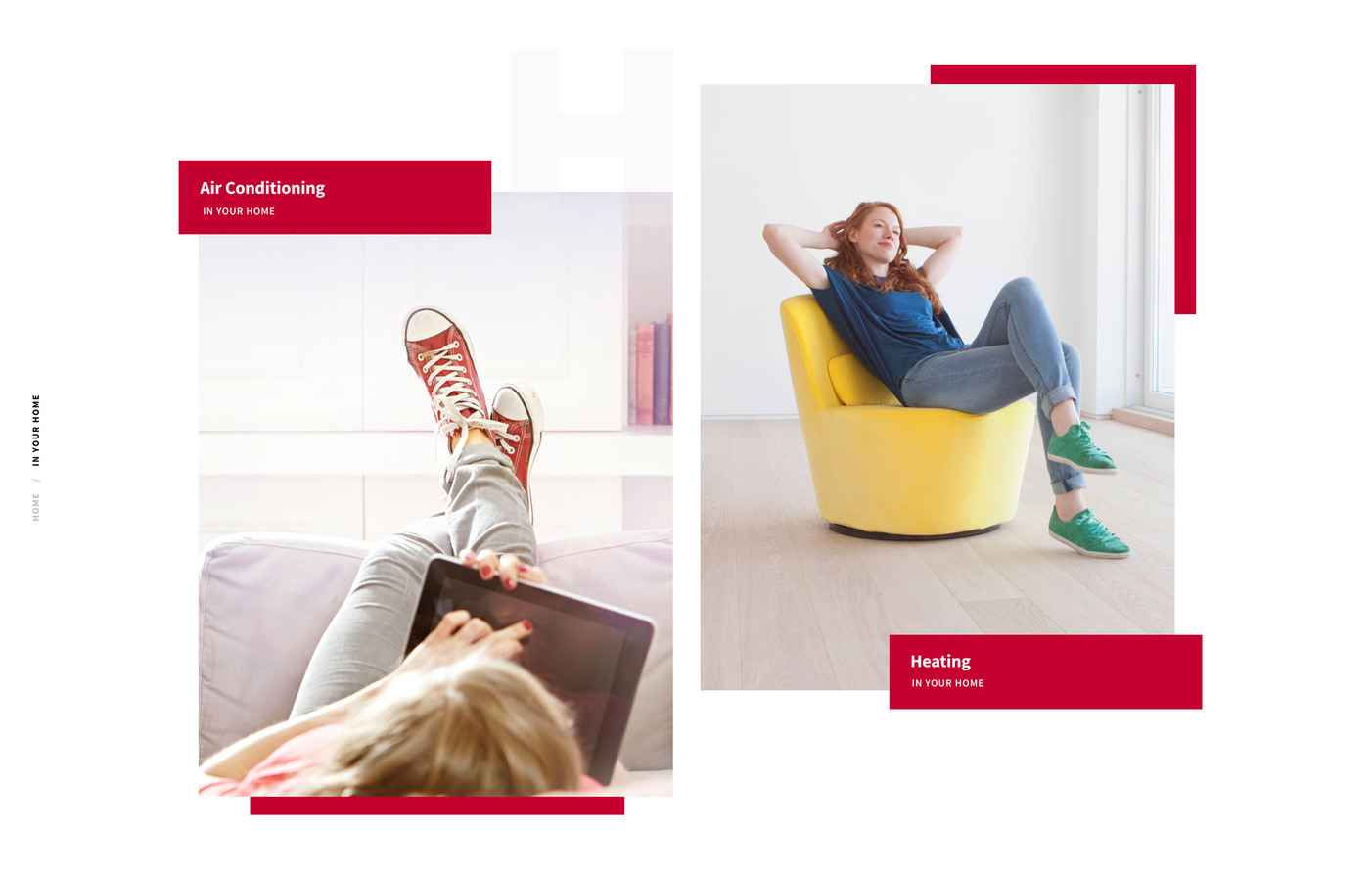 Hitachi web home design for the product category.
