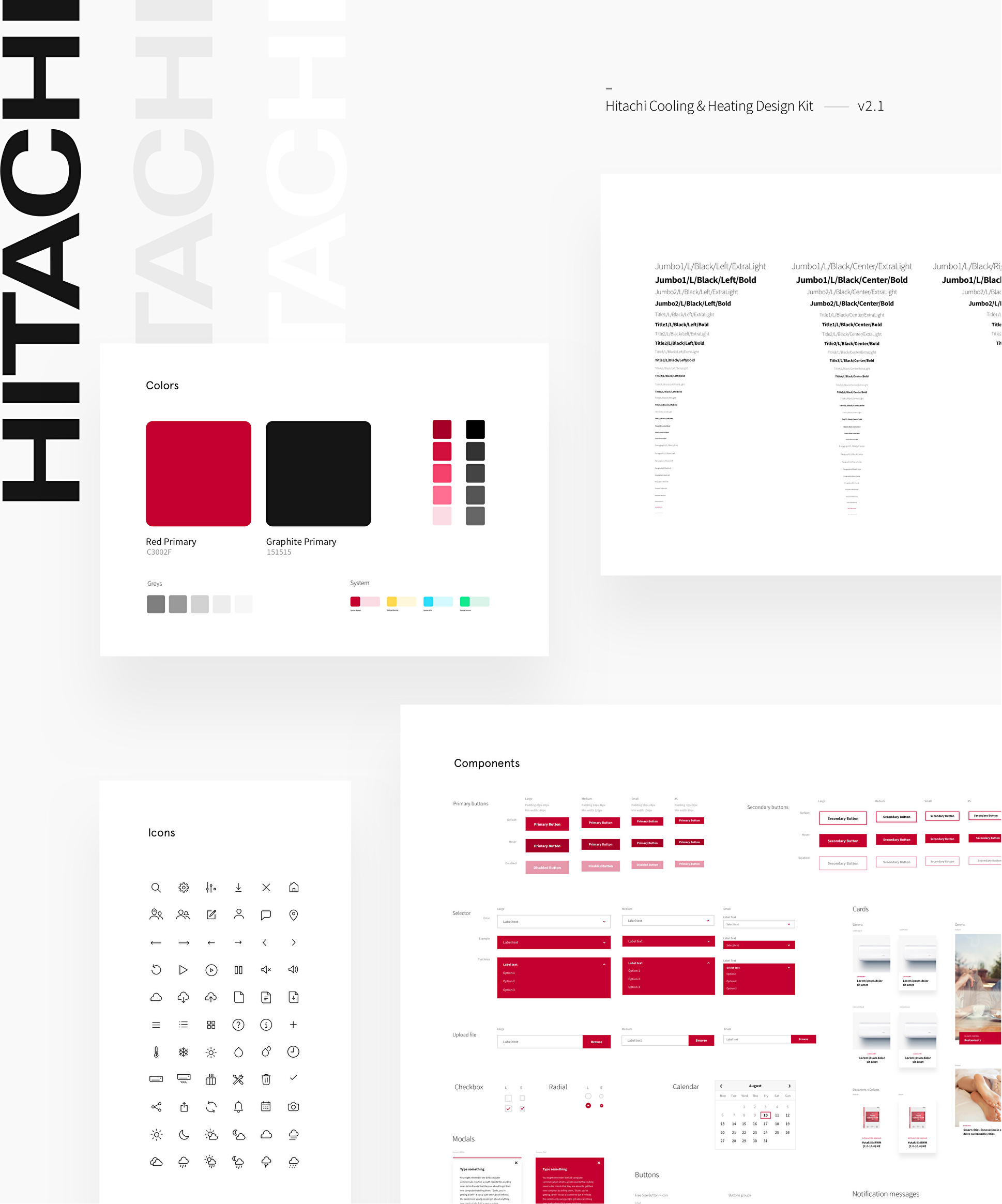 Design of the complete style guide for the Hitachi ecosystem.