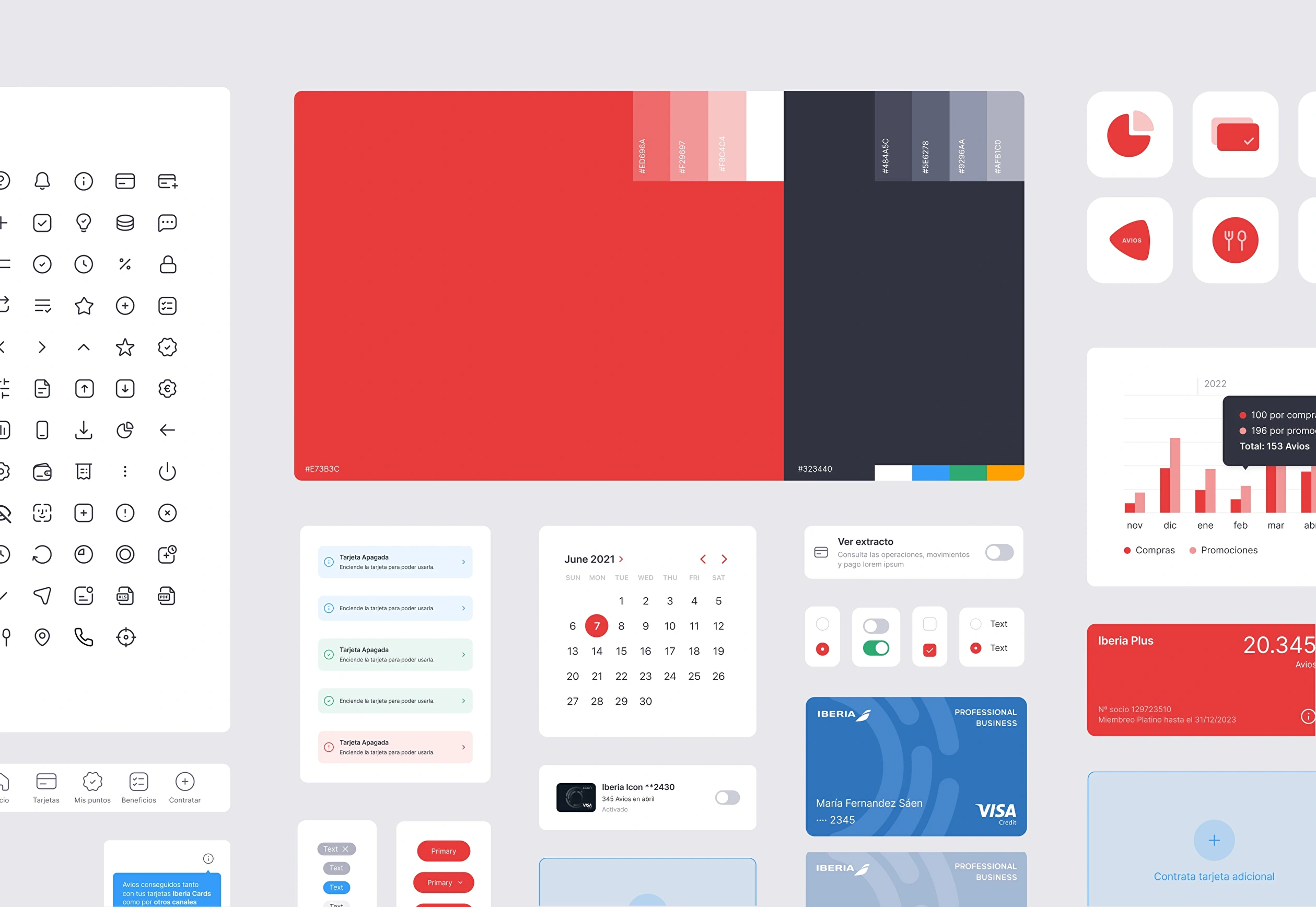 Iberia Cards’ Design system for a financial app