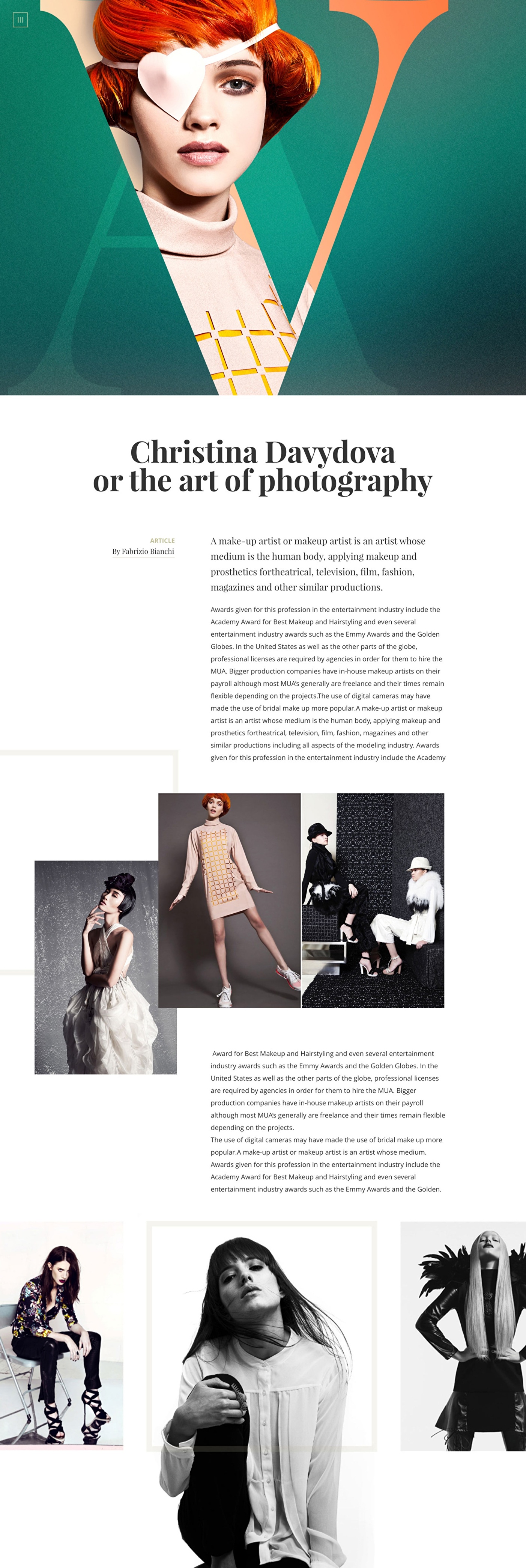 Editorial content of the Marangoni digital magazine.