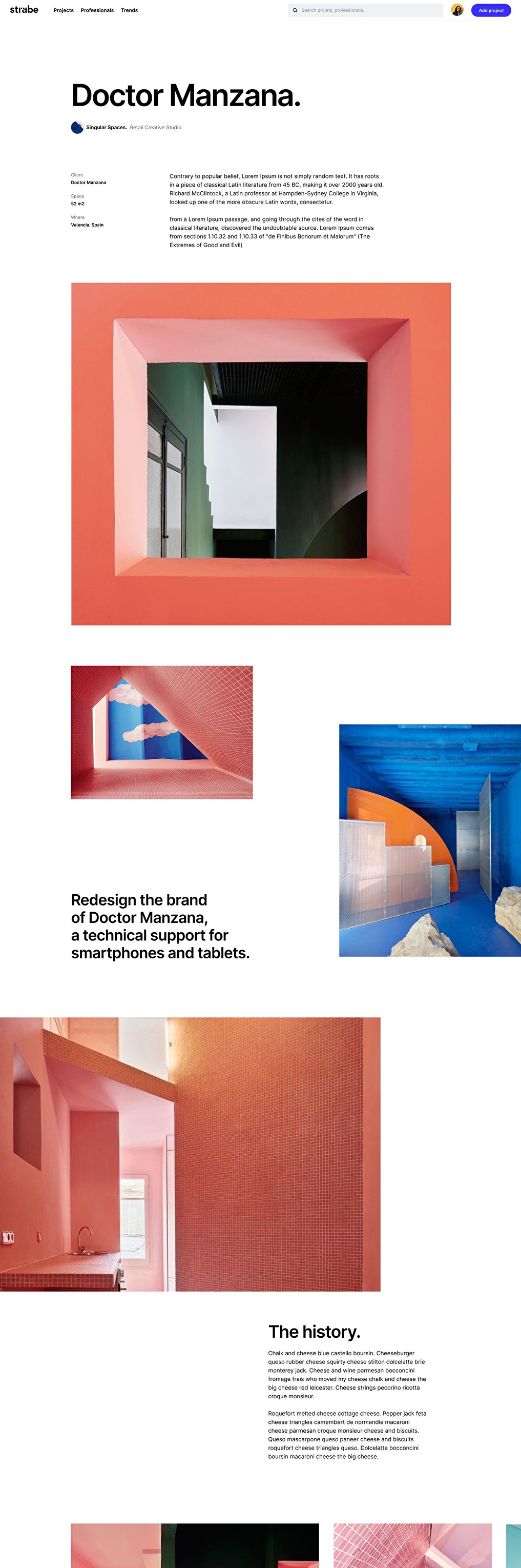 Strabe Detail page interface design, applying branding design.