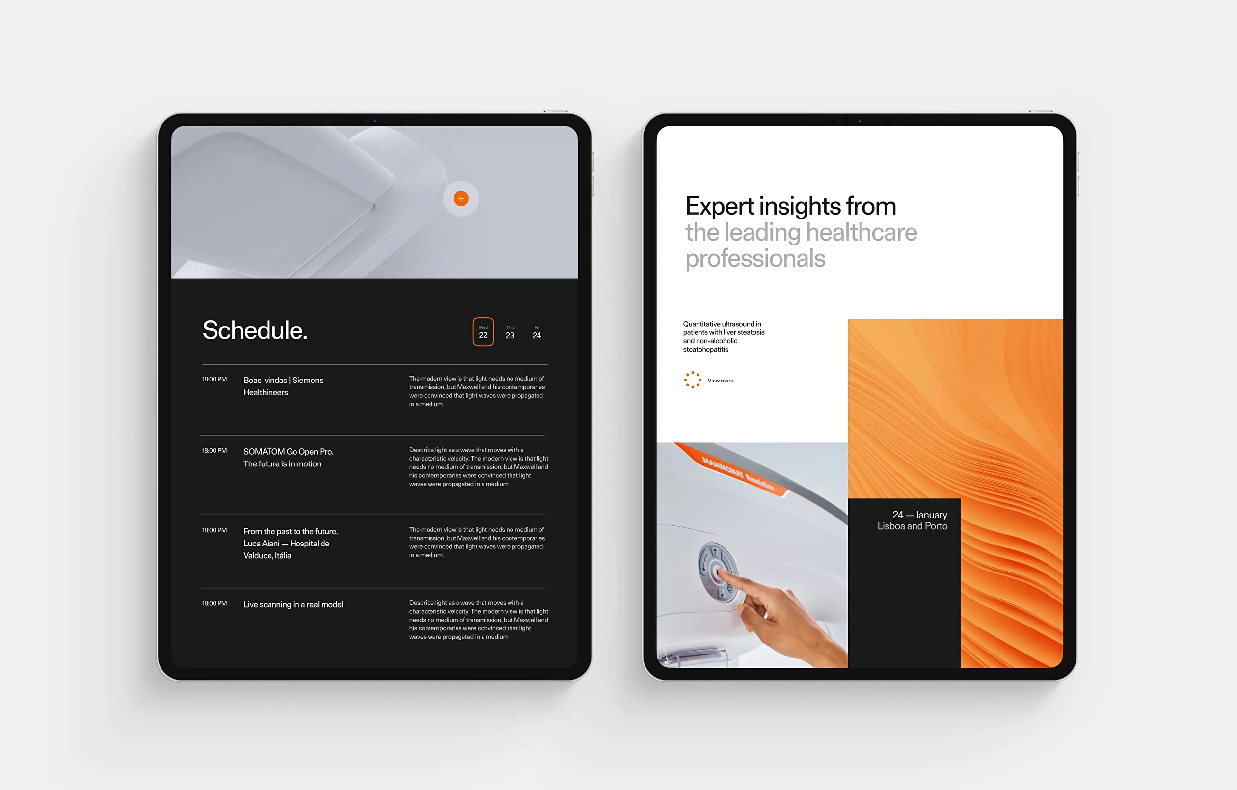 Landing page design for a health event showing all the event details. 